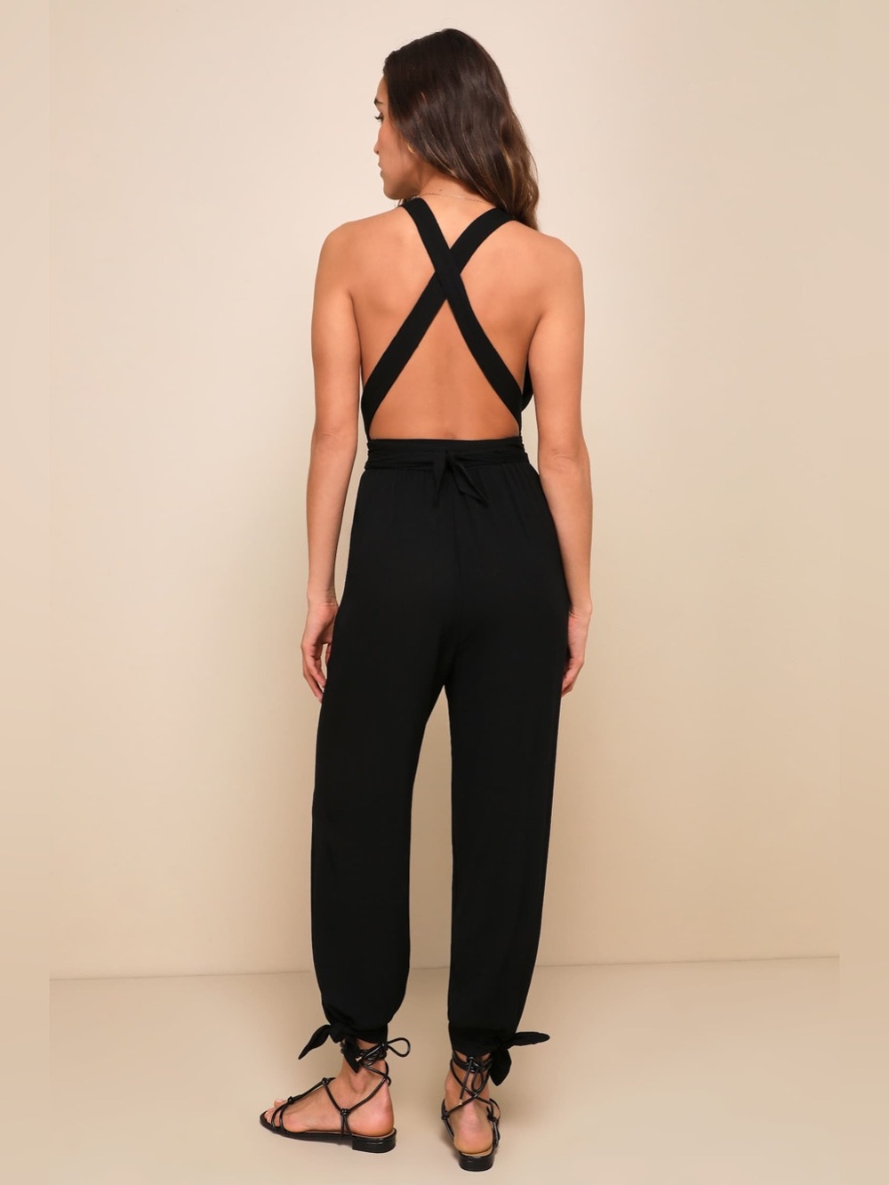 Lulus Lolinda Black Convertible Halter Jumpsuit S - Picture 2 of 6